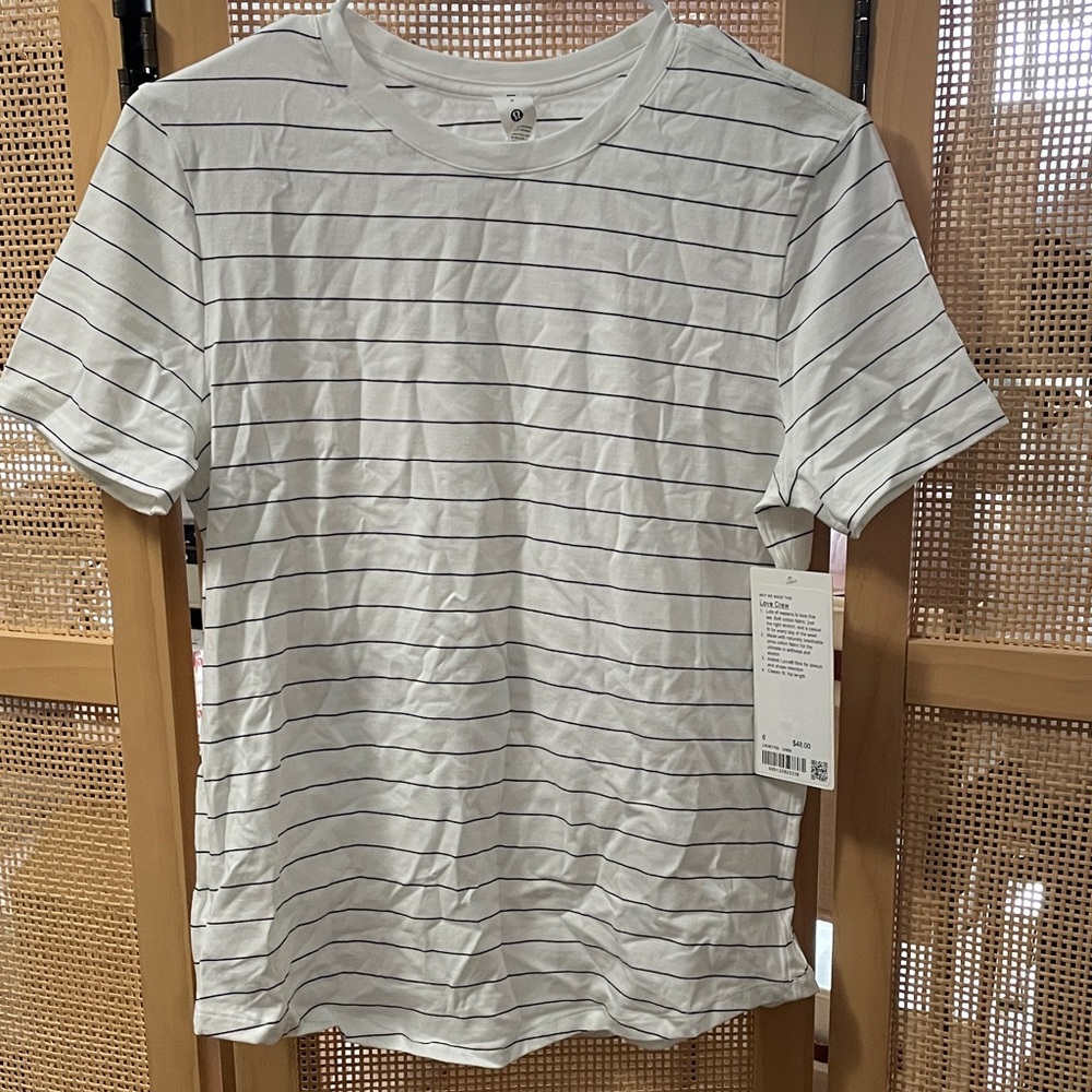 NWT lululemon love crew striped white black size 6 small UNEK